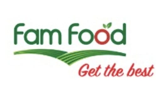 Fresh farm food logo featuring green text and a leaf, highlighting organic produce and healthy eating.